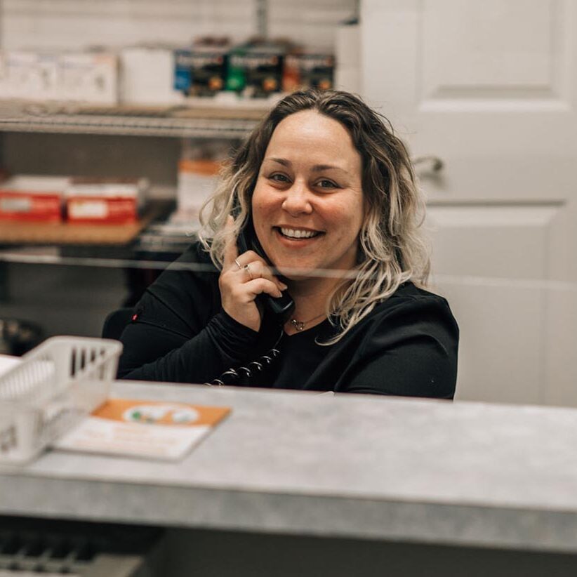 smiling receptionist